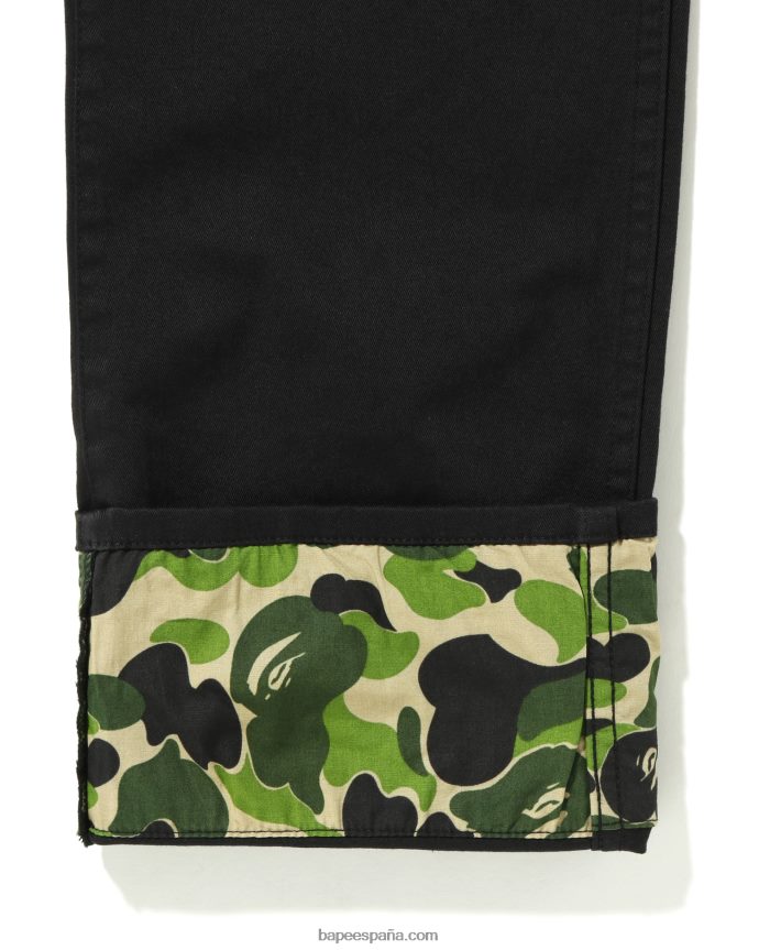 niños A Bathing Ape abc pantalones de camuflaje con puños jr 288PLL1683 negro