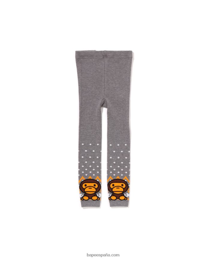 niños A Bathing Ape bebé milo legging nórdico 288PLL1467 gris