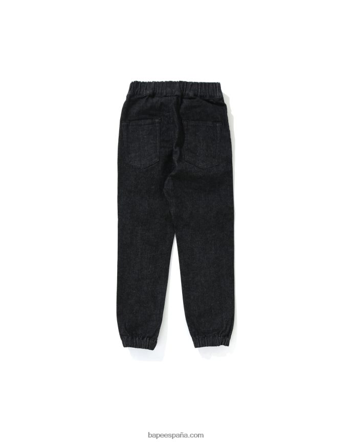 niños A Bathing Ape joggers de mezclilla tiburón 288PLL1793 negro