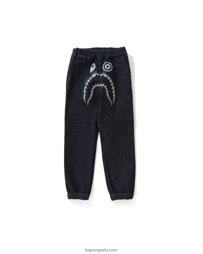 niños A Bathing Ape joggers de mezclilla tiburón 288PLL1794 mezclilla