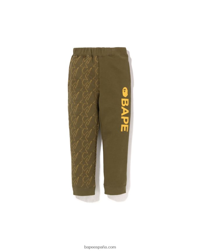 niños A Bathing Ape pantalones de chándal acolchados sta 288PLL1541 ejercito verde