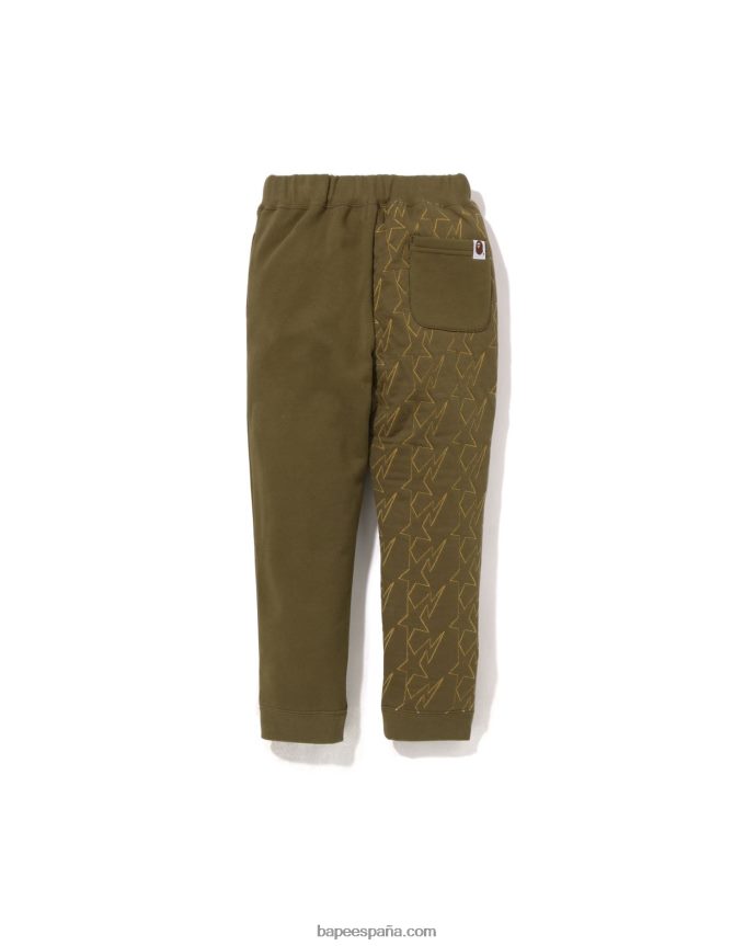 niños A Bathing Ape pantalones de chándal acolchados sta 288PLL1541 ejercito verde