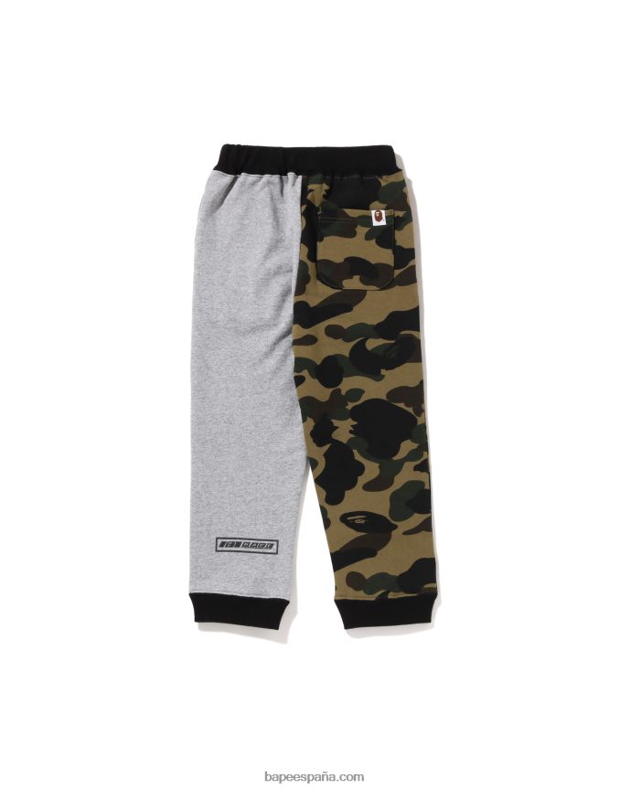 niños A Bathing Ape pantalones de chándal con estampado de emblema del 1er equipo camuflado 288PLL1652 ejercito verde