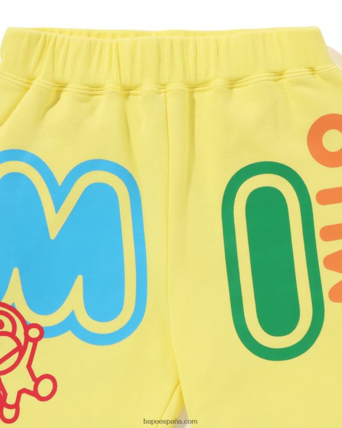 niños A Bathing Ape pantalones de chándal con letras baby milo 288PLL1356 amarillo