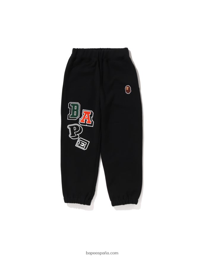 niños A Bathing Ape pantalones de chándal con múltiples fuentes 288PLL1684 negro