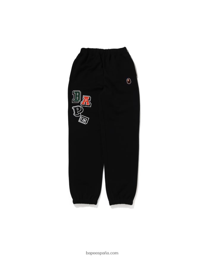 niños A Bathing Ape pantalones de chándal con múltiples fuentes jr 288PLL1676 negro
