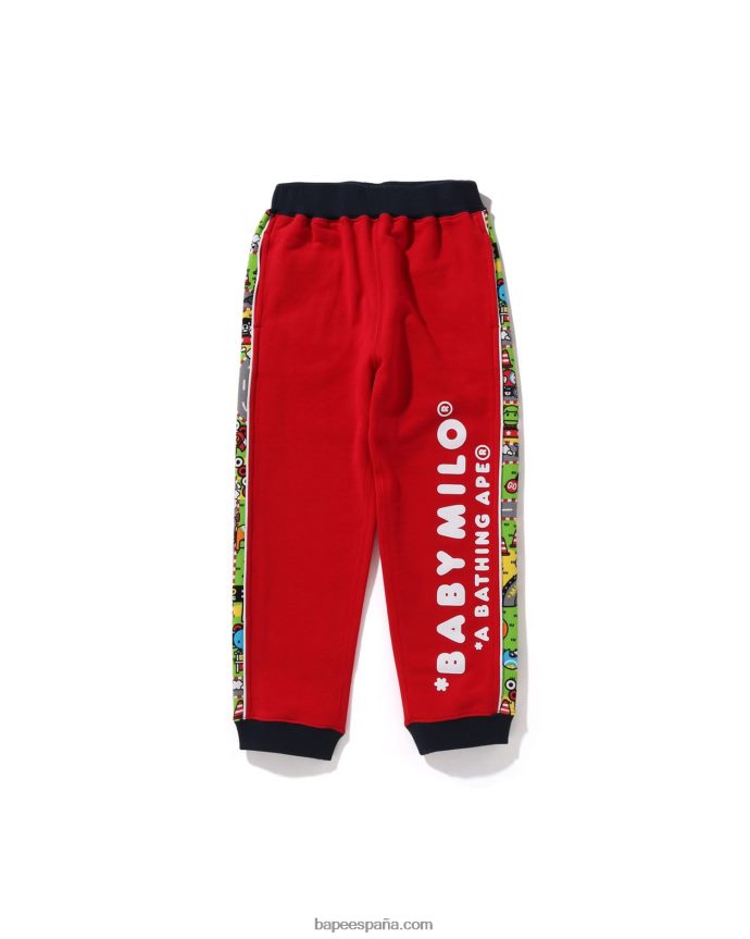 niños A Bathing Ape pantalones de chándal de carreras baby milo 288PLL1720 rojo brillante