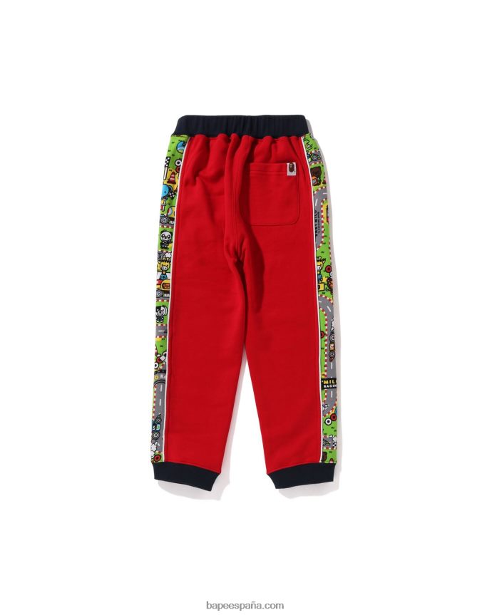 niños A Bathing Ape pantalones de chándal de carreras baby milo 288PLL1720 rojo brillante