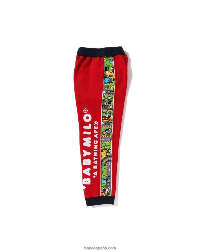 niños A Bathing Ape pantalones de chándal de carreras baby milo 288PLL1720 rojo brillante