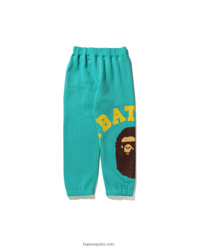 niños A Bathing Ape pantalones de chándal universitarios gigantes 288PLL1536 menta