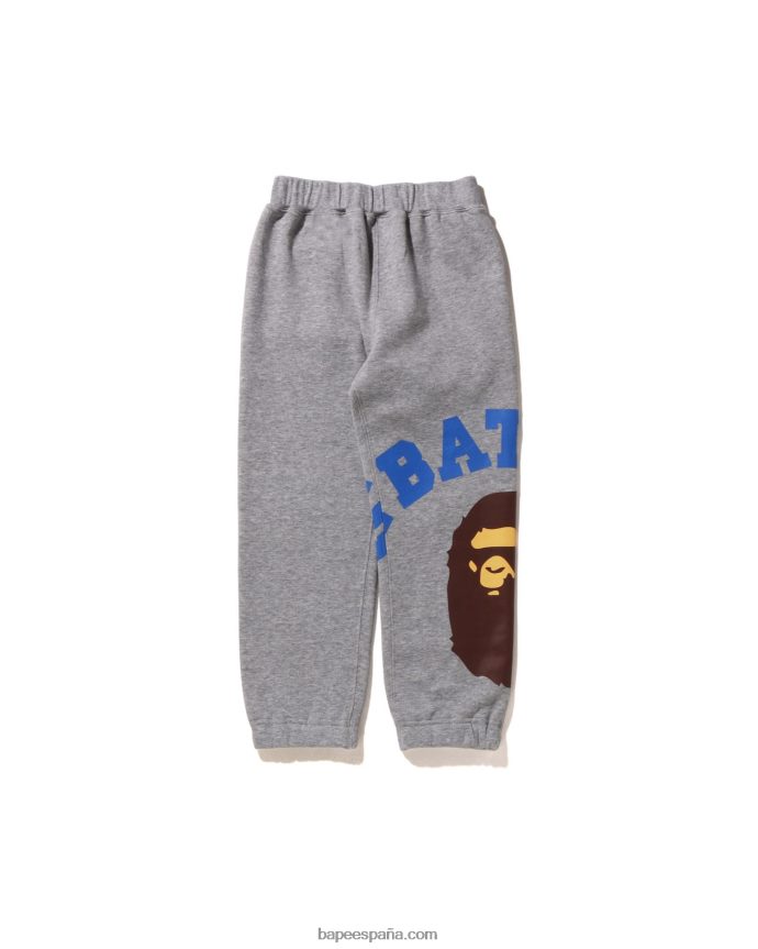 niños A Bathing Ape pantalones de chándal universitarios gigantes 288PLL1537 gris