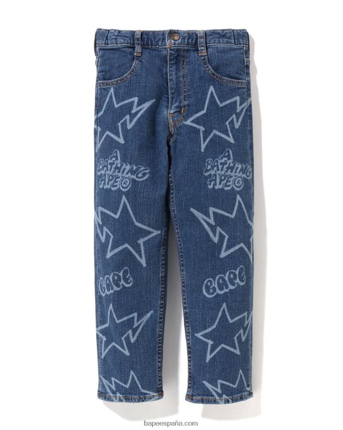 niños A Bathing Ape pantalones de mezclilla al azar sta 288PLL1464 Azul marino