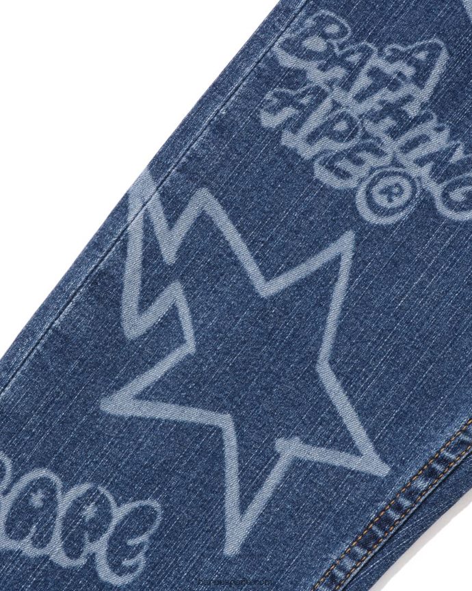 niños A Bathing Ape pantalones de mezclilla al azar sta 288PLL1464 Azul marino