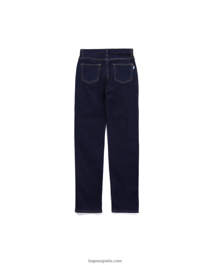 niños A Bathing Ape pantalones de mezclilla con múltiples estampados 288PLL1761 Azul marino