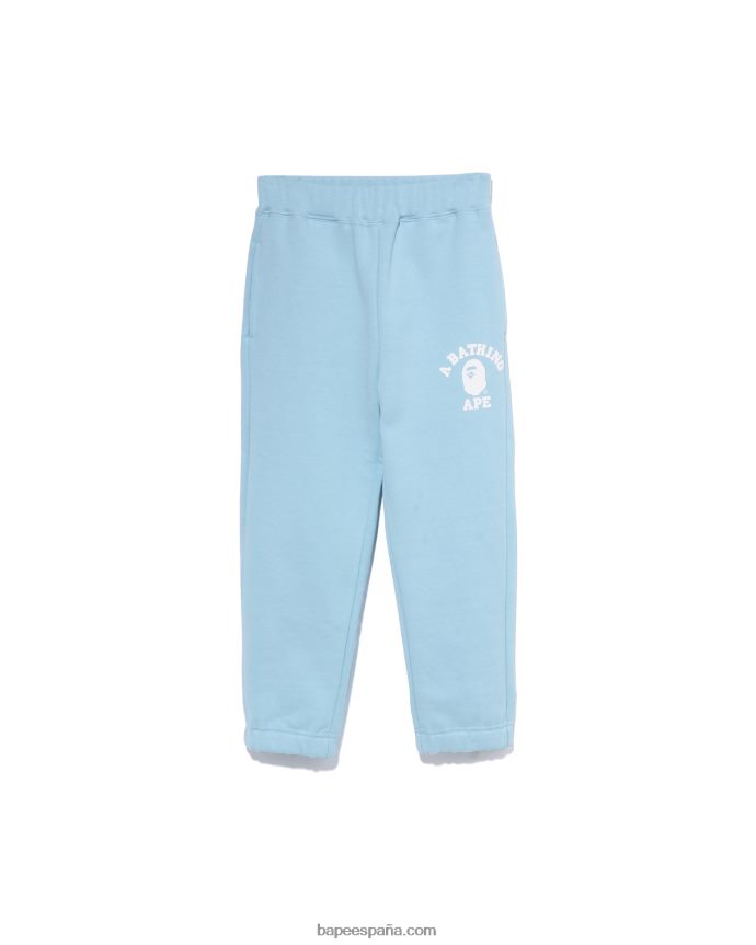niños A Bathing Ape pantalones deportivos universitarios 288PLL1445 azul claro