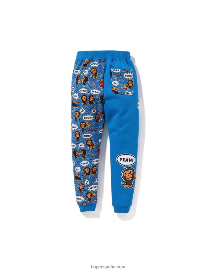 niños A Bathing Ape pantalones slim baby milo globo de diálogo 288PLL1476 azul
