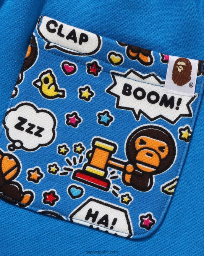 niños A Bathing Ape pantalones slim baby milo globo de diálogo 288PLL1476 azul