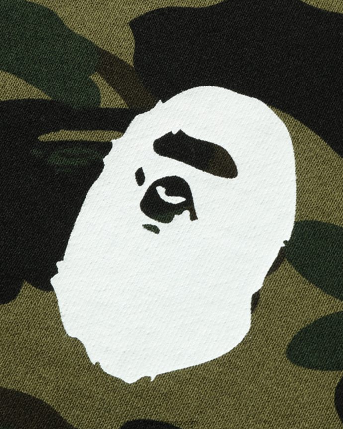 niños A Bathing Ape 1st camo head cuello redondo jr 288PLL1666 ejercito verde