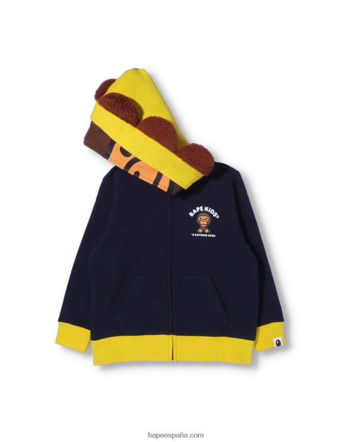 niños A Bathing Ape Sudadera con capucha y cremallera de Baby Milo Friends 288PLL1759 azul