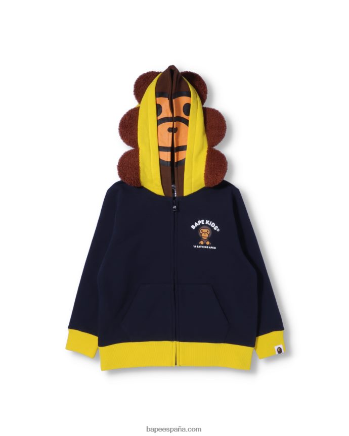 niños A Bathing Ape Sudadera con capucha y cremallera de Baby Milo Friends 288PLL1759 azul
