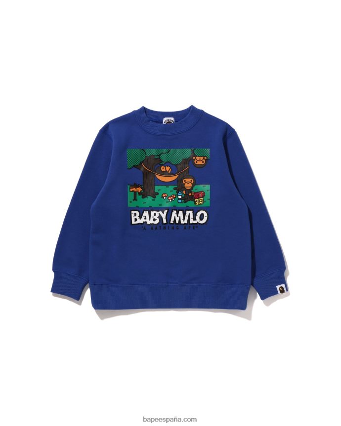 niños A Bathing Ape baby milo camuflaje hamaca cuello redondo 288PLL1352 azul