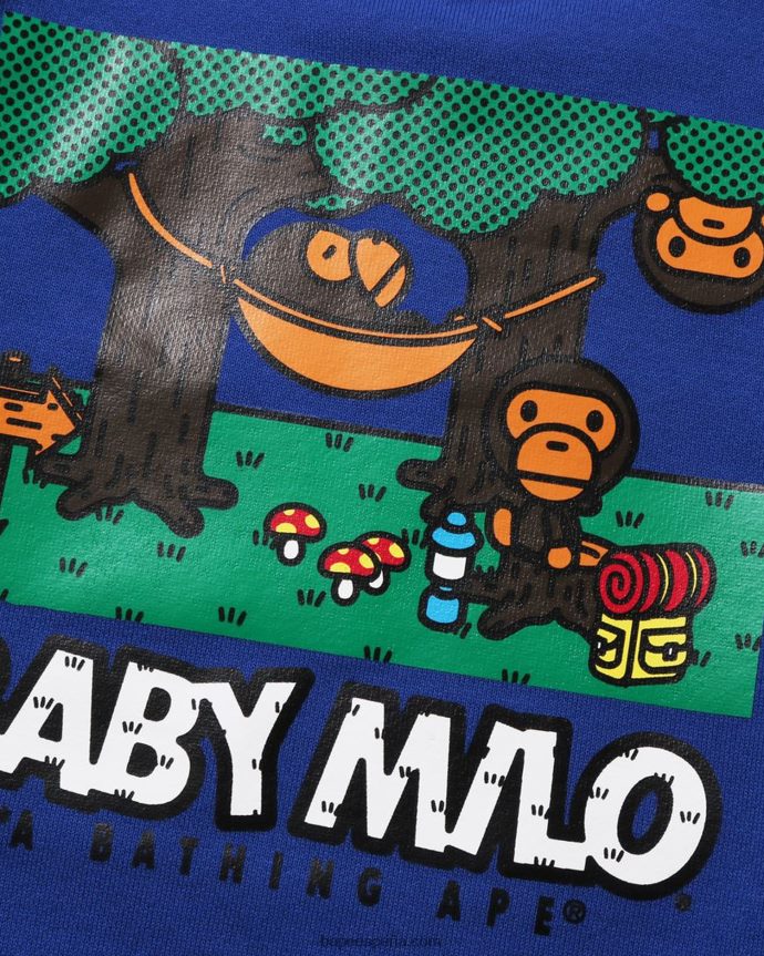 niños A Bathing Ape baby milo camuflaje hamaca cuello redondo 288PLL1352 azul