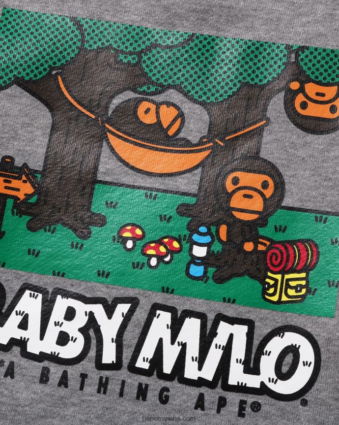 niños A Bathing Ape baby milo camuflaje hamaca cuello redondo 288PLL1353 gris