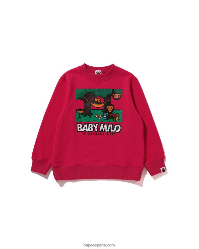 niños A Bathing Ape baby milo camuflaje hamaca cuello redondo 288PLL1354 rosa