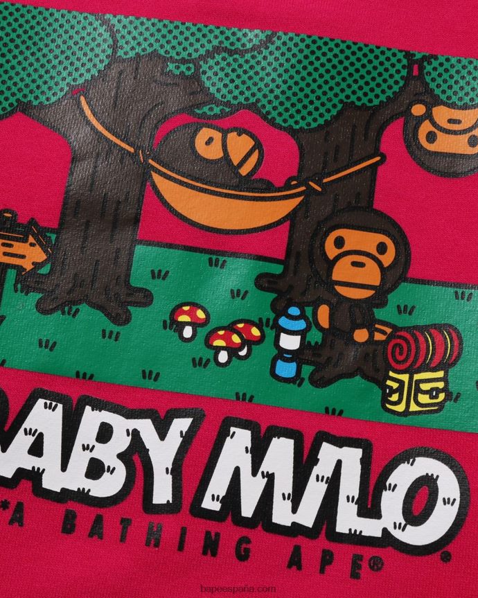niños A Bathing Ape baby milo camuflaje hamaca cuello redondo 288PLL1354 rosa