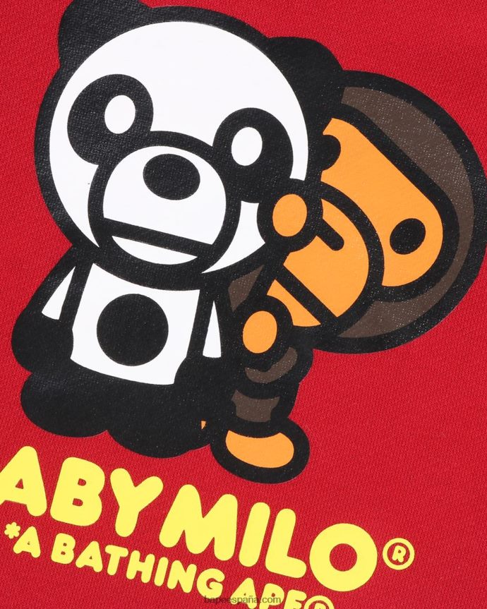 niños A Bathing Ape bebé milo panda sudadera con capucha a capas 288PLL1460 rojo brillante