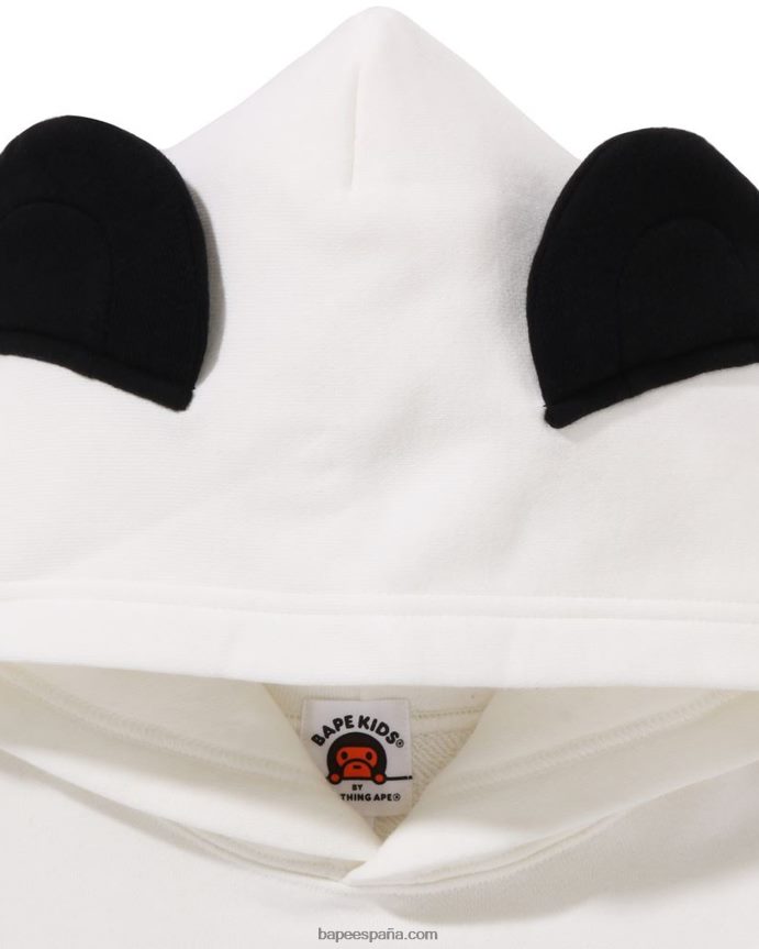 niños A Bathing Ape bebé milo panda sudadera con capucha a capas 288PLL1461 blanco