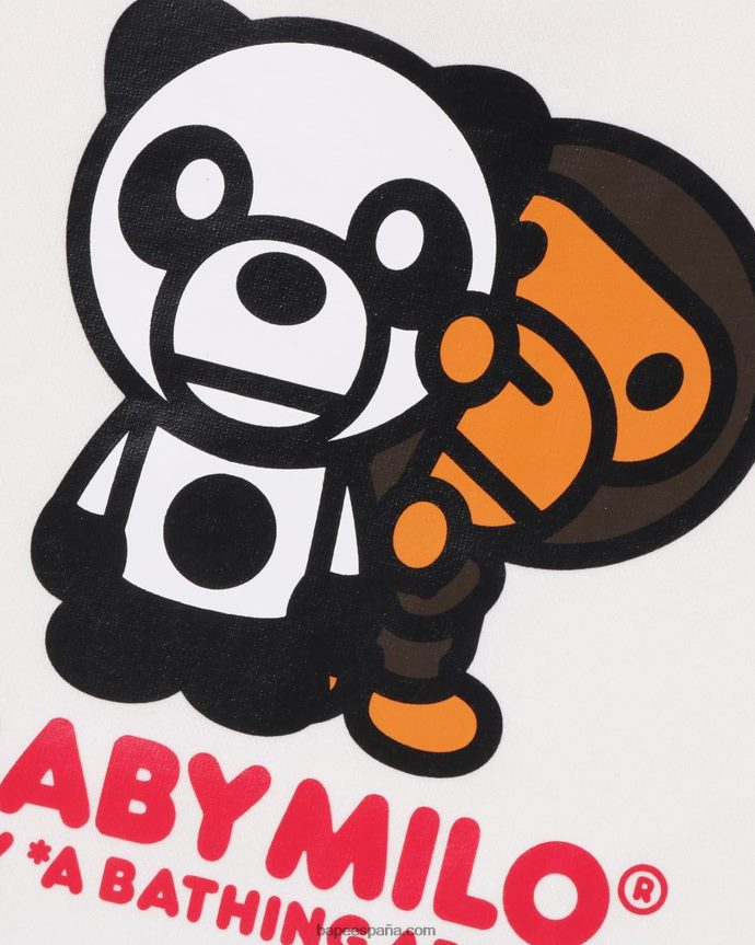 niños A Bathing Ape bebé milo panda sudadera con capucha a capas 288PLL1461 blanco