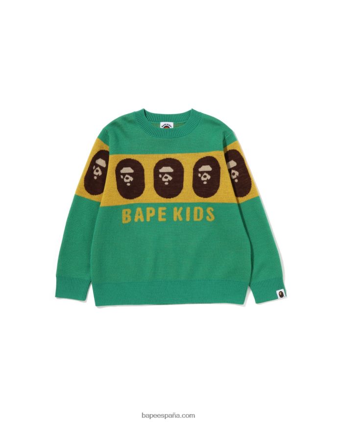niños A Bathing Ape cabeza de punto 288PLL1526 verde claro