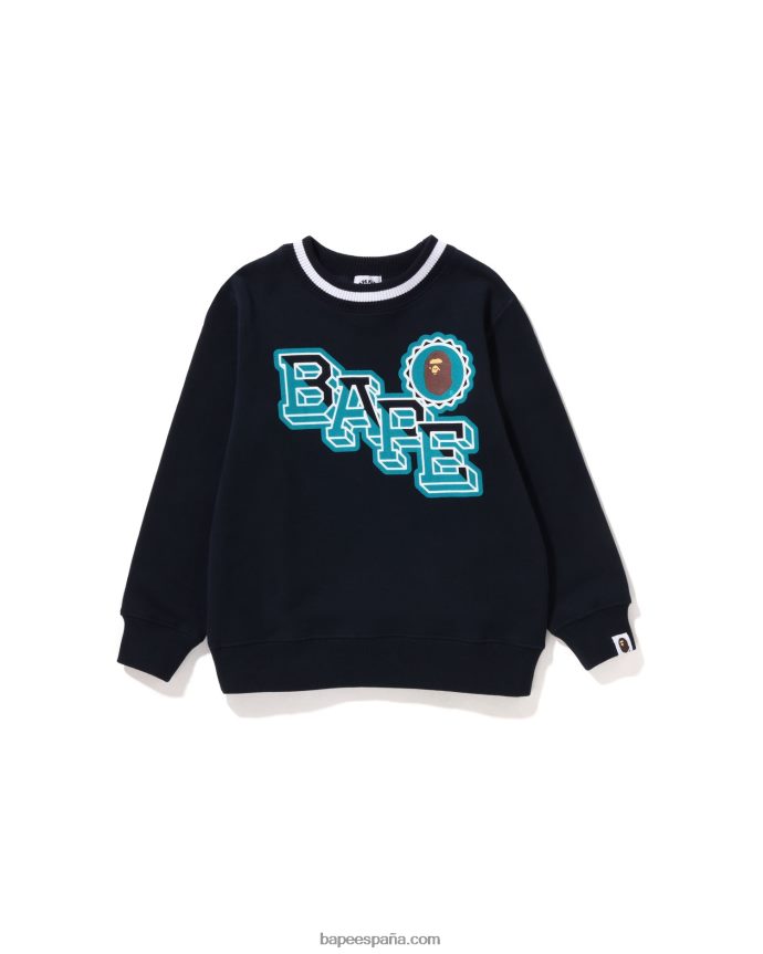 niños A Bathing Ape cabeza emblema cuello redondo 288PLL1571 azul
