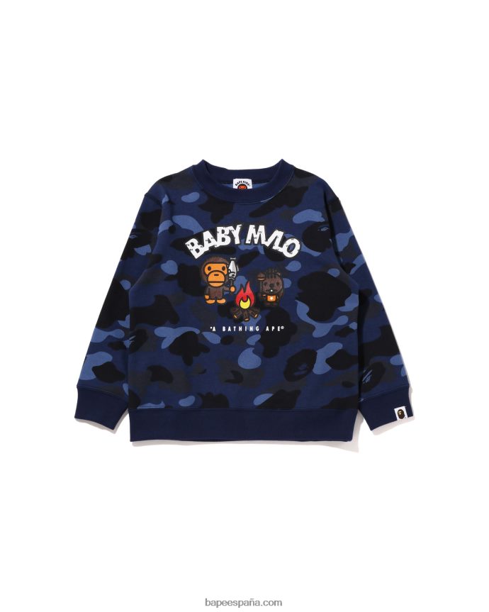 niños A Bathing Ape color camo baby milo camp cuello redondo 288PLL1471 Azul marino