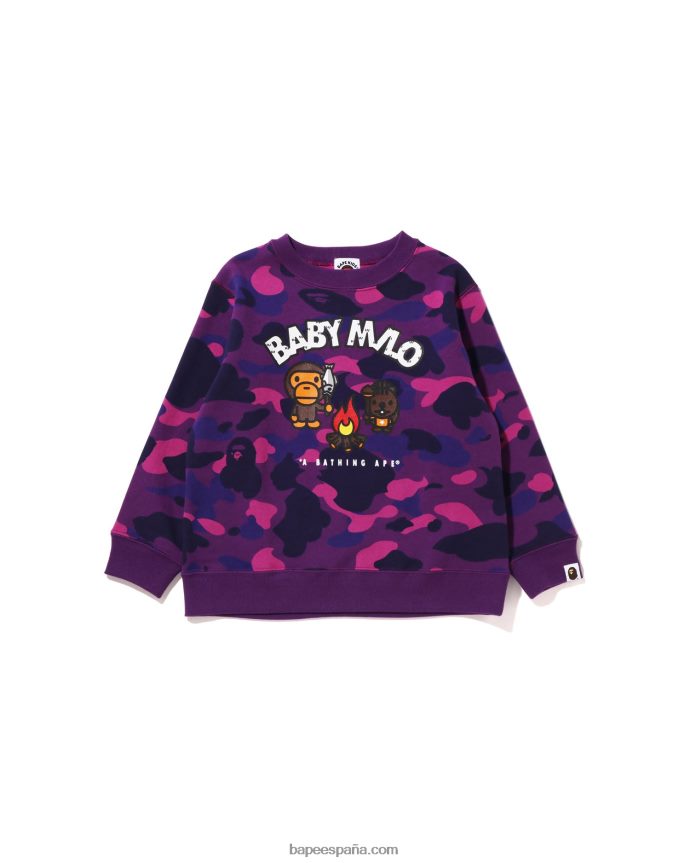 niños A Bathing Ape color camo baby milo camp cuello redondo 288PLL1472 púrpura