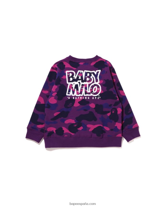 niños A Bathing Ape color camo baby milo camp cuello redondo 288PLL1472 púrpura