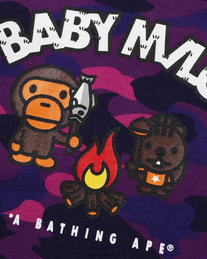 niños A Bathing Ape color camo baby milo camp cuello redondo 288PLL1472 púrpura