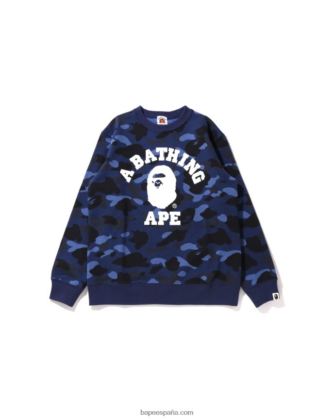niños A Bathing Ape color camo college cuello redondo jr 288PLL1649 Azul marino