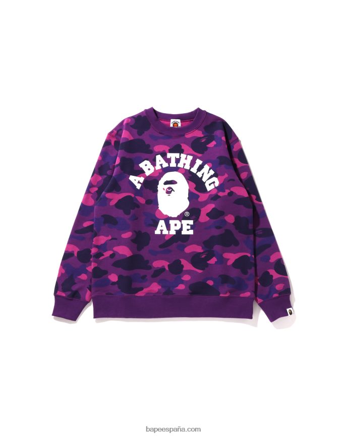 niños A Bathing Ape color camo college cuello redondo jr 288PLL1650 púrpura