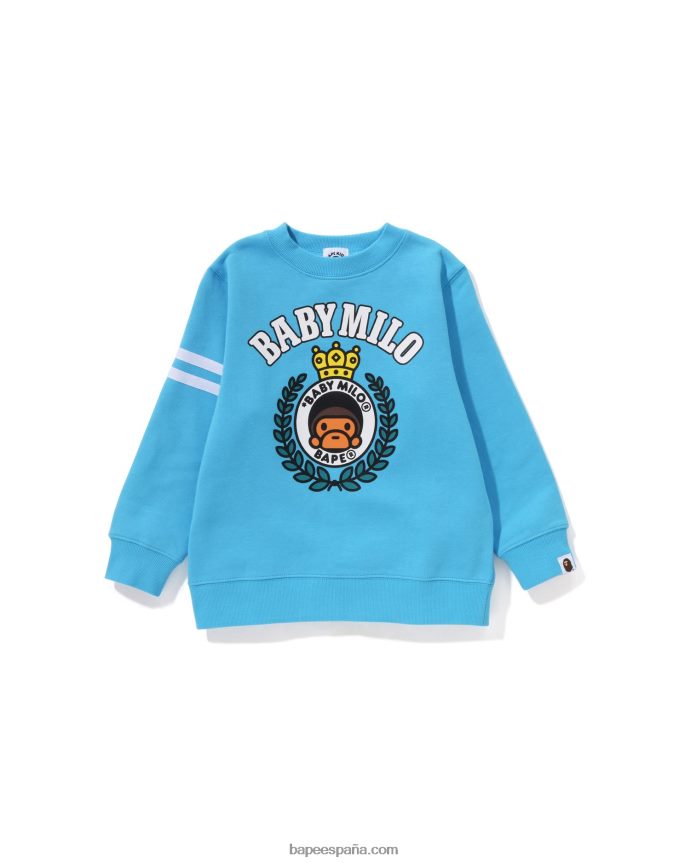 niños A Bathing Ape cuello redondo con el emblema de baby milo 288PLL1342 azul