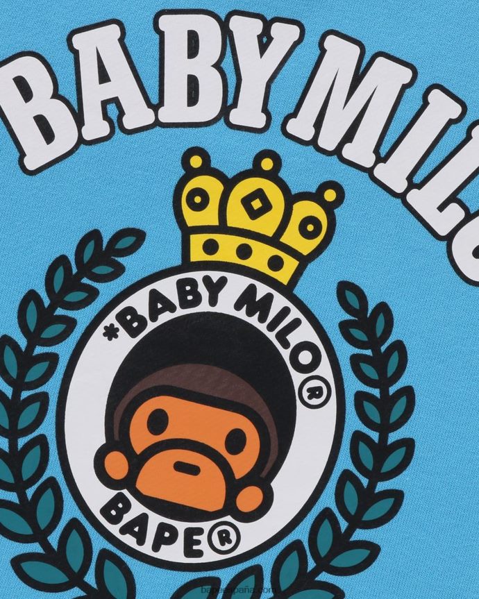 niños A Bathing Ape cuello redondo con el emblema de baby milo 288PLL1342 azul