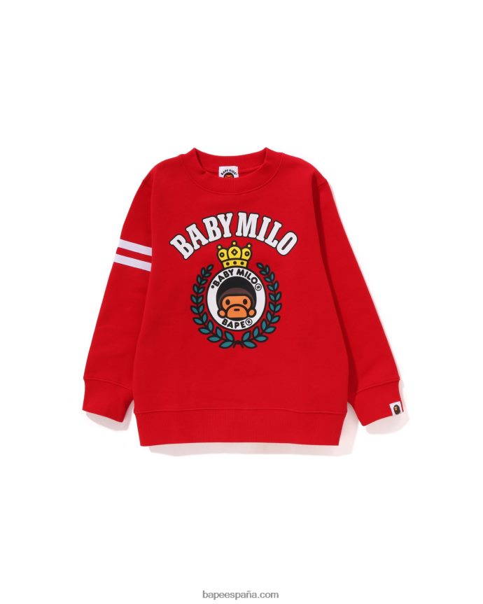 niños A Bathing Ape cuello redondo con el emblema de baby milo 288PLL1343 rojo brillante