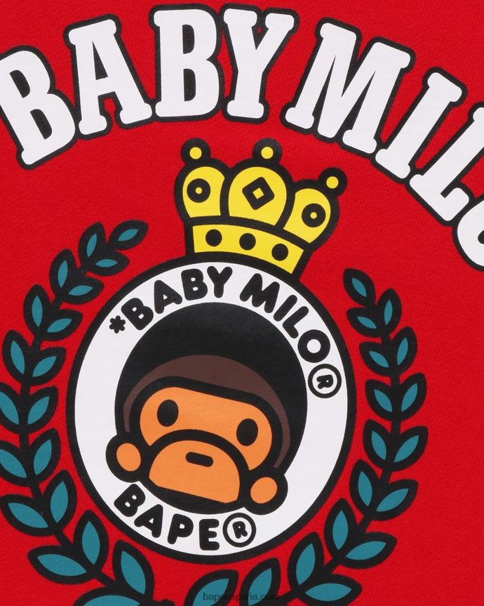 niños A Bathing Ape cuello redondo con el emblema de baby milo 288PLL1343 rojo brillante
