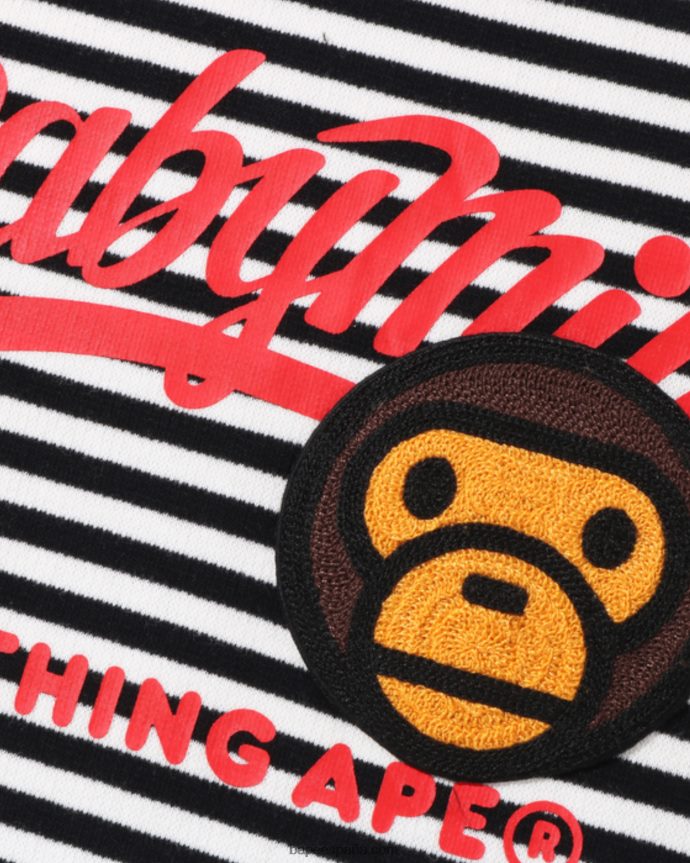 niños A Bathing Ape cuello redondo de aro con parche de milo bebé 288PLL1628 negro