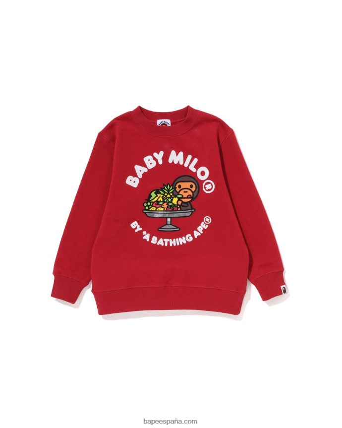 niños A Bathing Ape cuello redondo de frutas baby milo 288PLL1418 rojo brillante