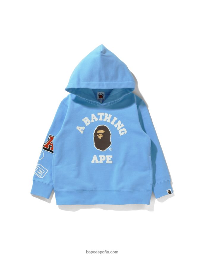 niños A Bathing Ape múltiples fuentes sudadera con capucha 288PLL1674 azul