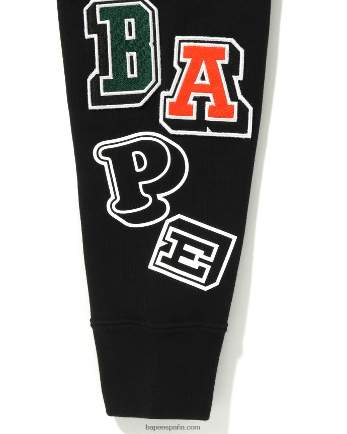 niños A Bathing Ape múltiples fuentes sudadera con capucha jr 288PLL1693 negro