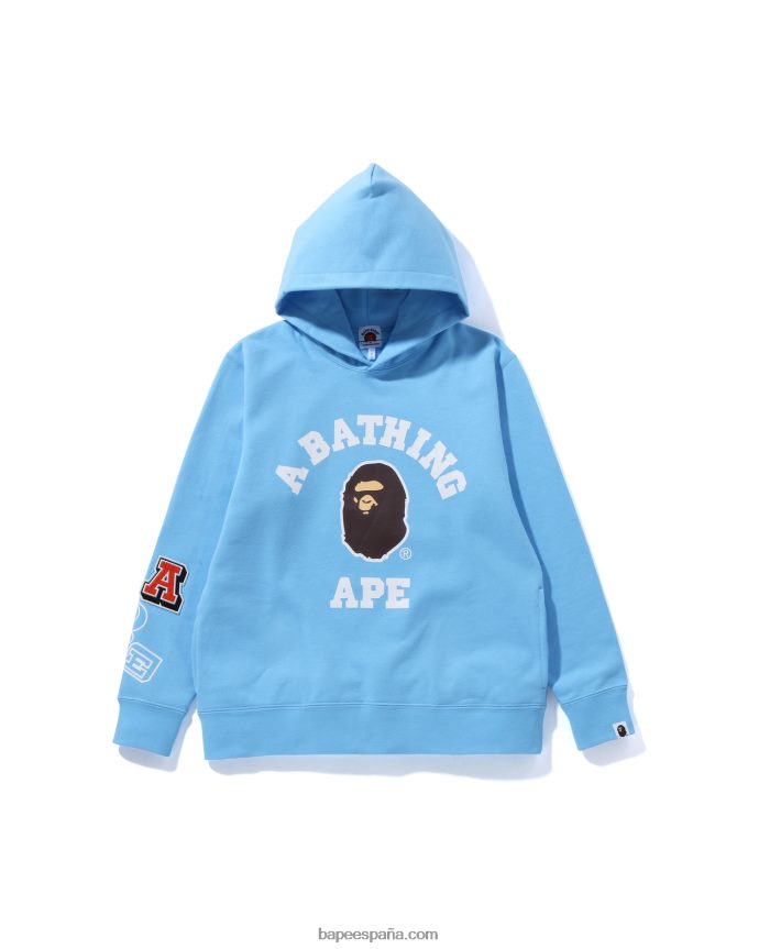 niños A Bathing Ape múltiples fuentes sudadera con capucha jr 288PLL1694 azul