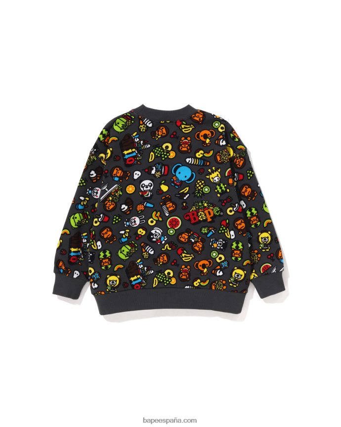 niños A Bathing Ape sudadera baby milo con mezcla de frutas 288PLL1442 gris oscuro